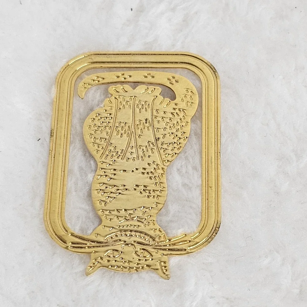 Gold Tone Cat Money Clip Book Mark